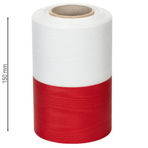 tételeket Moiré koszorú szalag, gyászszalag fehér-piros, díszszalag 150mm, emlékszalag gyászfleur, acetát taft 25m