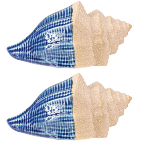 tételeket Shell Dekoráció Tengeri Kerámia Kék Bézs 16,5×11×9,5cm 2 db