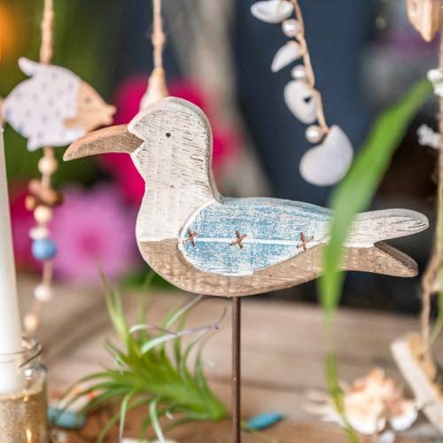 Floristik24 Sirály fa kék fehér 20cm × 5cm H25cm