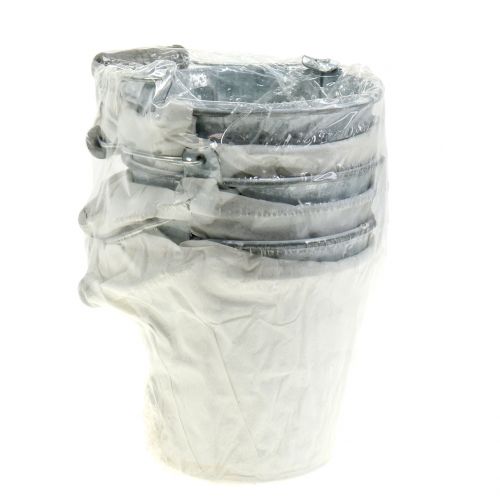 Floristik24 Cink vödör fonott mintával szürke, fehér mosott Ø10cm H9cm 6db