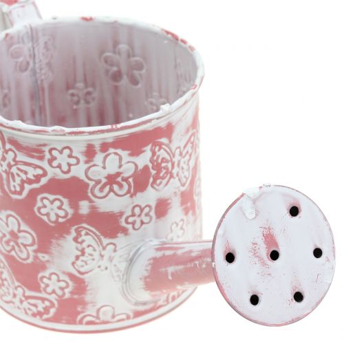 Floristik24 Ültetős öntözőkanna pillangós rózsaszín Ø10cm H10cm