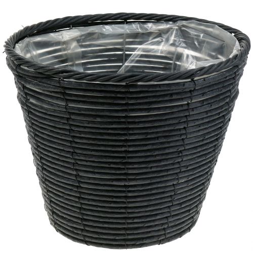 Floristik24 Rattan cserepes, antracit megjelenésű, Ø30cm H24cm