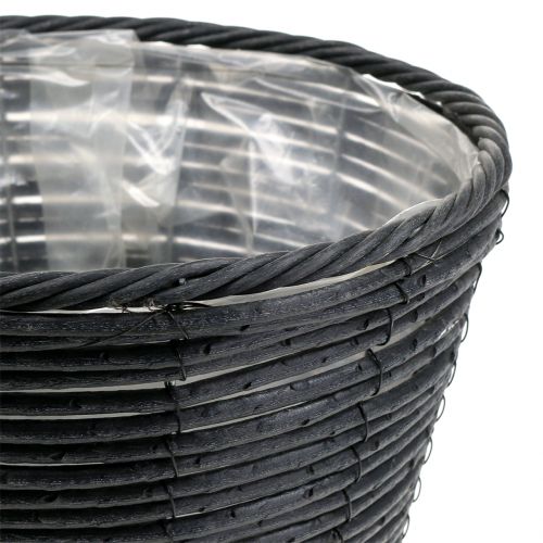 Floristik24 Rattan cserepes, antracit megjelenésű, Ø30cm H24cm