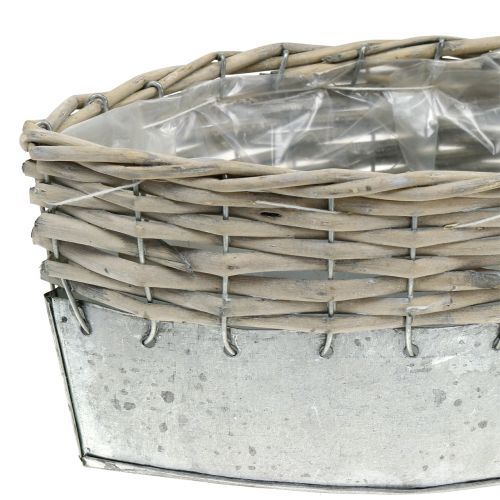 Floristik24 Cink csónak fonott 30,5 x 10,5 cm H12 cm