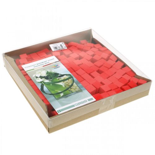 Floristik24 Nedves hab minikocka piros 300p