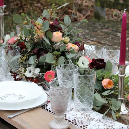 tételeket Plug-in anyagú asztaldísz virágos hab fekete 48cm 4 db