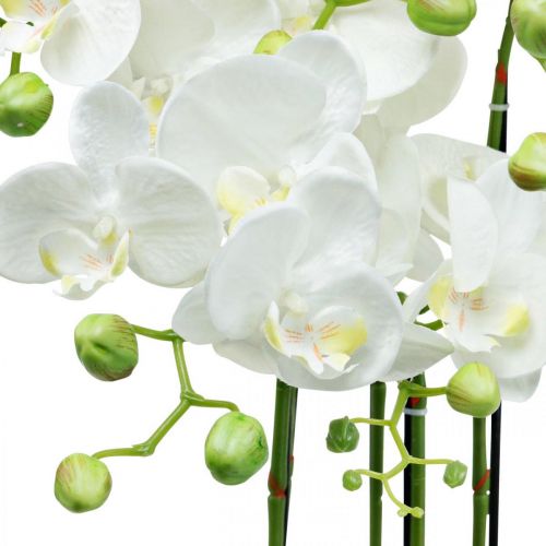 tételeket Mesterséges orchideák cserépben fehér műnövény 63cm