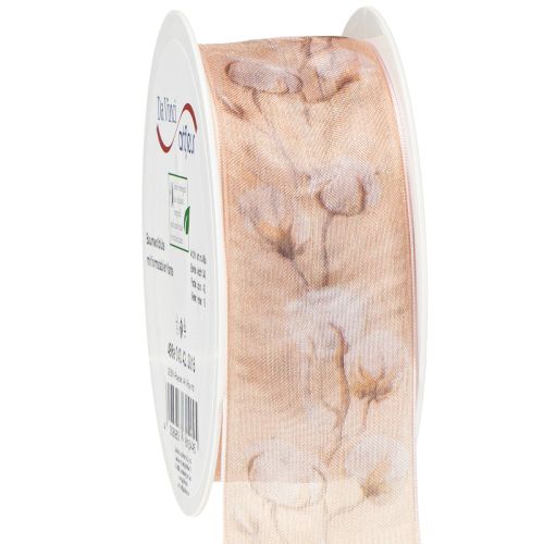 tételeket Organza szalag pamutvirágok díszítő szalag rózsaszín 40mm 15m