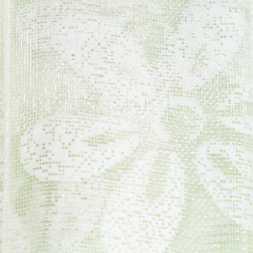 tételeket Organza szalag, virágmintás, ajándék szalag, zöld, 25mm, 18m