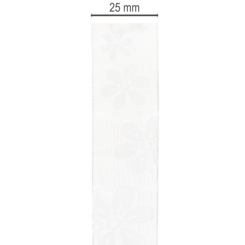 tételeket Organza szalag, virágmintás, ajándék szalag, zöld, 25mm, 18m