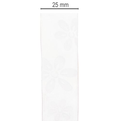 tételeket Organza szalag, virágmintás ajándék szalag, rózsaszín, 25mm, 18m