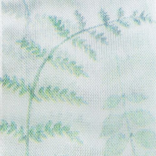 tételeket Organza szalag, sifon szalag, leveles ágak, zöld, 40mm, 15m