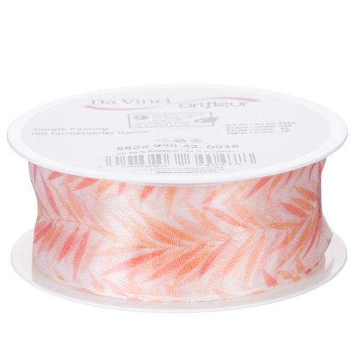 tételeket Organza szalag, sifon szalag, dzsungel narancssárga, 40 mm, 15 m