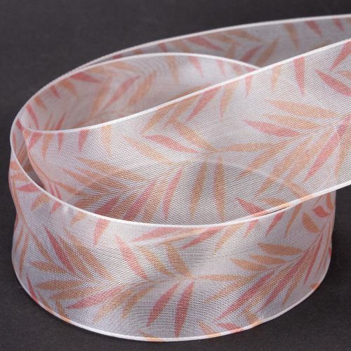tételeket Organza szalag, sifon szalag, dzsungel narancssárga, 40 mm, 15 m