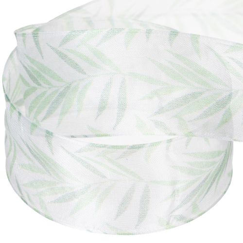 tételeket Organza szalag, sifon szalag, zöld növényi szalag, 40mm x 15m