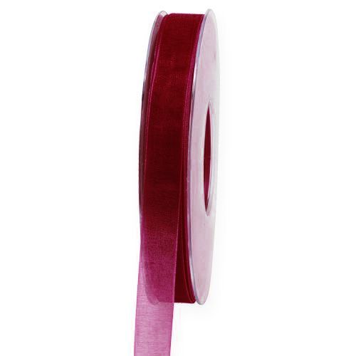 Organza szalag szegélyszalag Organza Bordeaux 15mm 50m