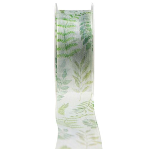 Organza szalag sifon szalag zöld levélindák 40mm 15m