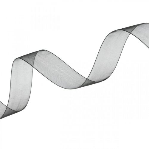 tételeket Gyászos organza szalag szegéllyel 50m fekete