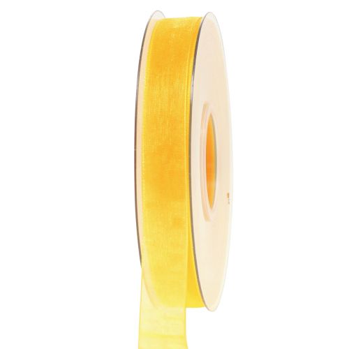 Organza szalag ajándék szalag sárga szalag szegély 15mm 50m