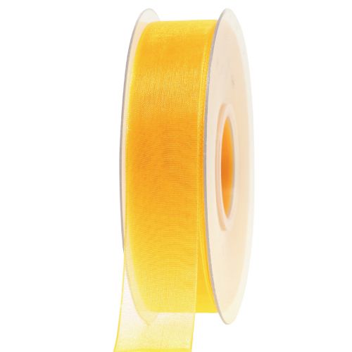 tételeket Organza szalag ajándék szalag sárga szalag szegély 25mm 50m