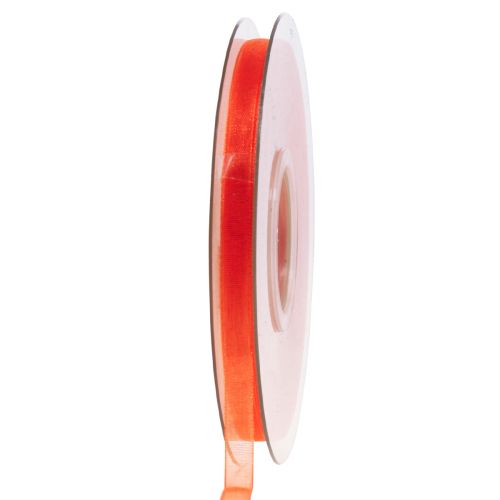 Floristik24 Organza szalag ajándék szalag narancssárga szalag szegély 6mm 50m