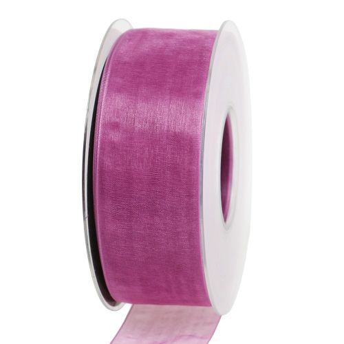 Organza szalag padlizsán 40mm 50m