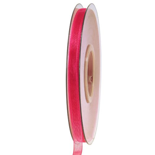 Floristik24 Organza szalag ajándék szalag rózsaszín szalag szegély 6mm 50m