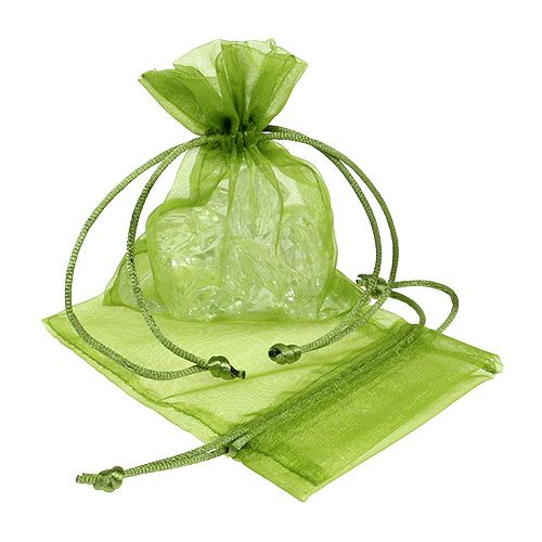 Floristik24 Organza zacskók zöld 12cm x 9cm 10db