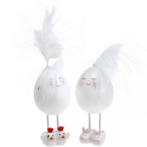 Floristik24 Húsvéti dekorációs tojás papuccsal, tavaszi, boldog húsvéti tojás, arcos tojás 2db