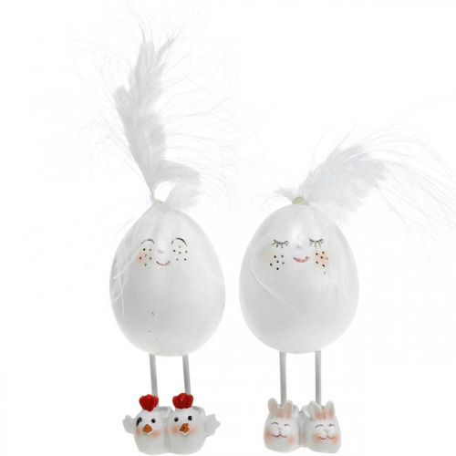 Floristik24 Húsvéti dekorációs tojás papuccsal, tavaszi, boldog húsvéti tojás, arcos tojás 2db