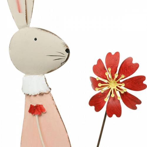 tételeket Húsvéti dekoráció, fém nyuszi, tavaszi dekoráció, húsvéti nyuszi virággal 61cm
