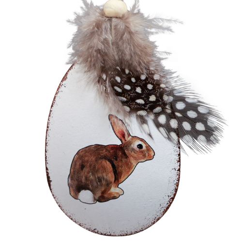 Floristik24 Húsvéti dekoráció függeszthető medálhoz Húsvéti tojás nyuszikkal vintage fém 7×5cm 8 db