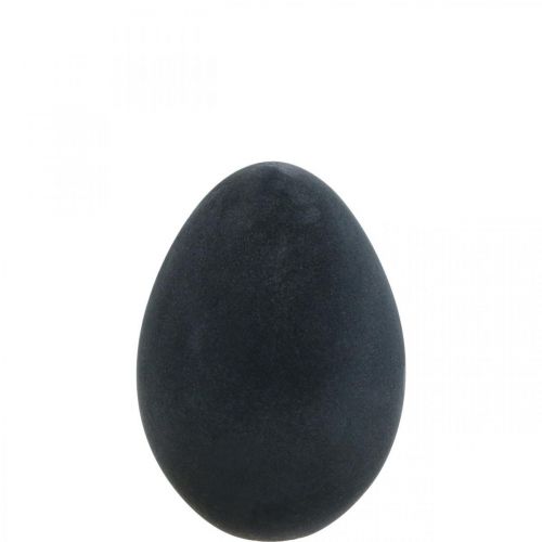 Floristik24 Húsvéti tojás műanyag dekorációs tojás fekete bolyhos 25cm