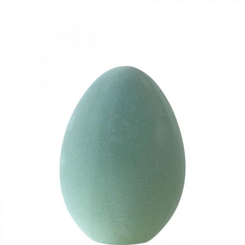 Húsvéti tojás műanyag szürke-zöld deco tojás zöld bolyhos 25cm