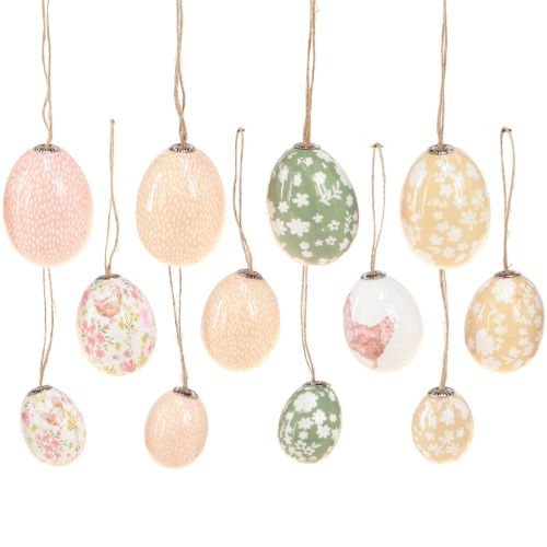 Floristik24 Húsvéti tojás műanyag csirke zöld barnával 3,5-5,5cm 24 db