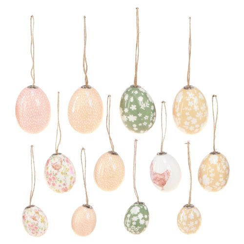 Floristik24 Húsvéti tojás műanyag csirke zöld barnával 3,5-5,5cm 24 db