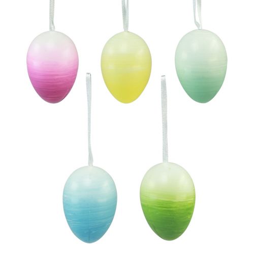 Húsvéti tojás dekoráció függesztett műanyag tojás húsvéti színes 8×12cm 10db