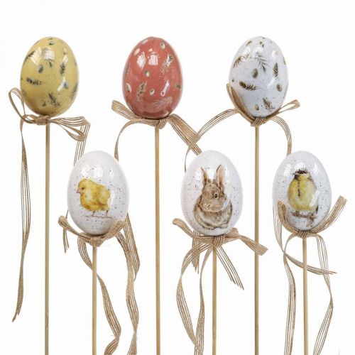 Floristik24 Húsvéti tojás műanyag virágdugó Húsvéti dekoráció H6cm 6db
