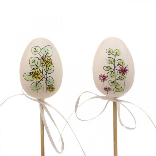 Húsvéti tojás műanyag húsvéti dekorációs növénydugók H6cm 12 db
