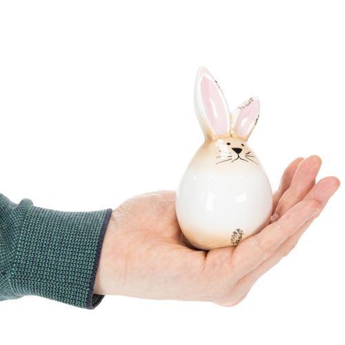 tételeket Húsvéti nyuszi kerámia fehér tojás dekoratív figura nyúl Ø6cm M11.5cm