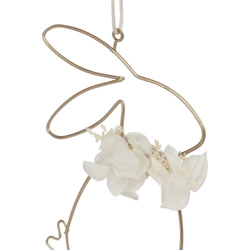 Floristik24 Húsvéti nyuszik fém virágok felakasztásához arany 10×14,5cm 4 db