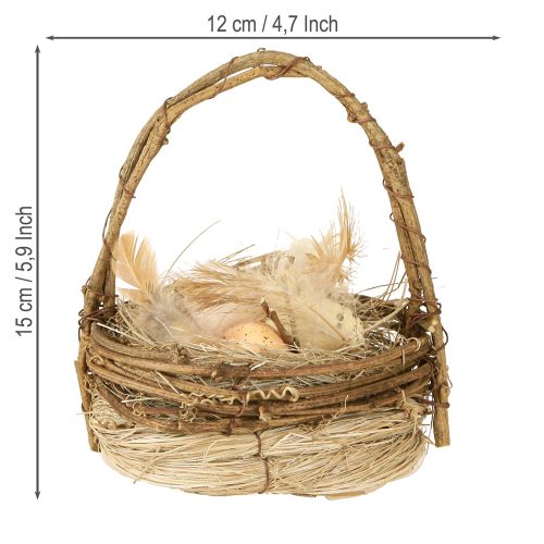 tételeket Húsvéti kosár fürjtojással műtojáskosár szőlő Ø12cm 2 db