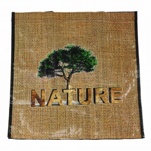 Floristik24 Bevásárlótáska fogantyúkkal Természetes műanyag 40 × 20 × 40 cm