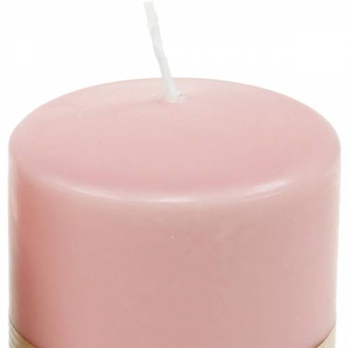 PURE oszlopos gyertya 90/70 rózsaszín natúr viasz gyertya fenntartható gyertya dekoráció