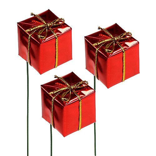 Floristik24 Csomagolás vezetéken 2,5cm piros 60db