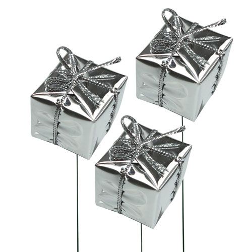Csomagolás huzalon ezüst 2,5cm 60db | Floristik24.hu