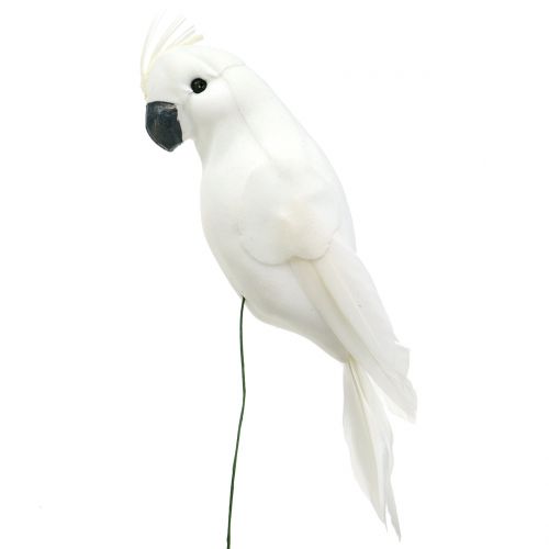 Floristik24 Papagájok tollas fehér Mesterséges kakadu díszmadár 4db