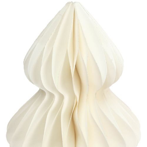 Floristik24 Papír karácsonyfa fehér színben csillogó Ø48cm H60cm