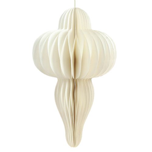 Floristik24 Papír karácsonyfadíszek, fehér és ezüst, 40 cm, 2 db-os szett