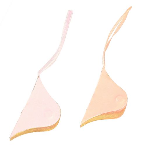 tételeket Papír karácsonyfadíszek, vintage rózsaszín barack, Ø8cm, 4 db-os szett